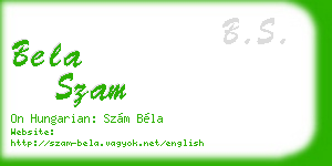 bela szam business card