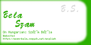 bela szam business card